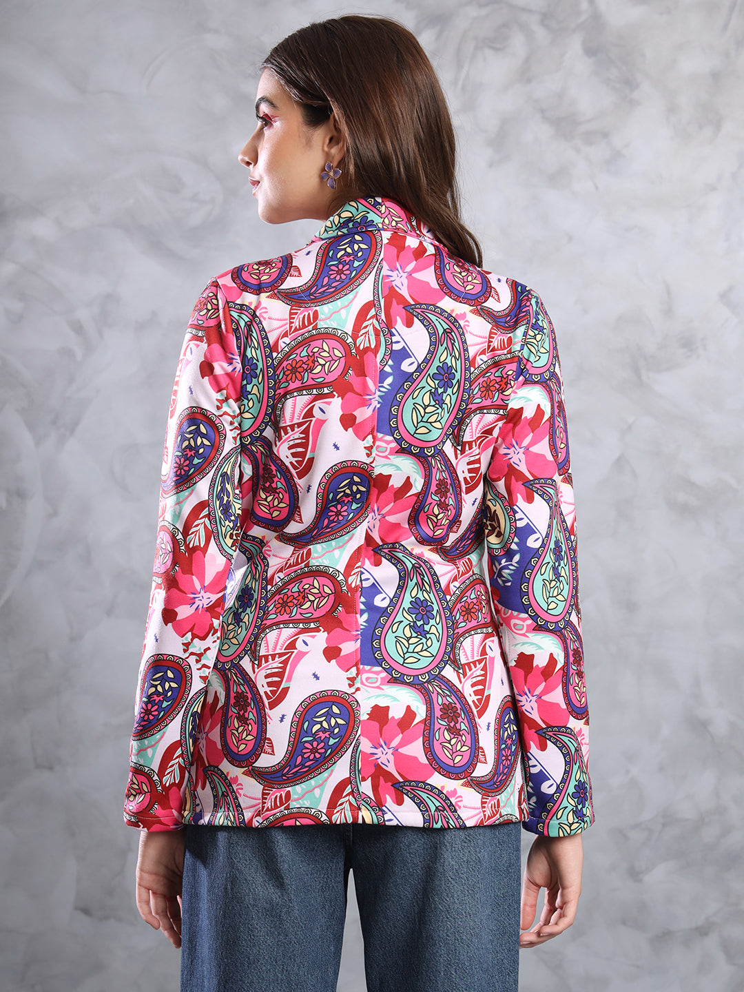 TANDUL  FLEECE BLEND Printed Coat For Women