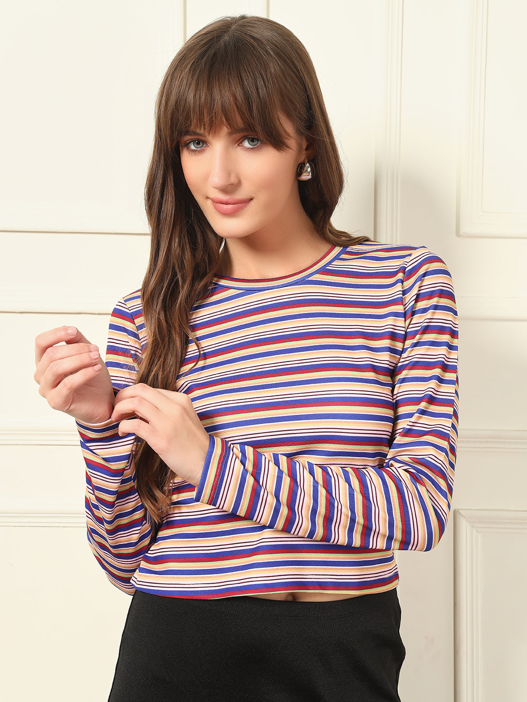 Casual Regular Sleeves Printed Women Multicolor Top