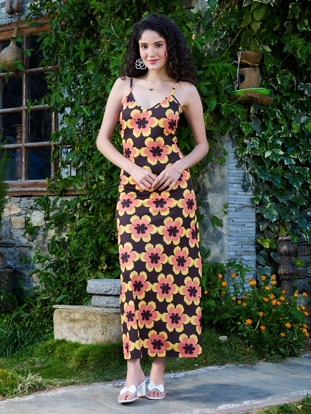 TANDUL Women's Vibrant Floral Printed Dress