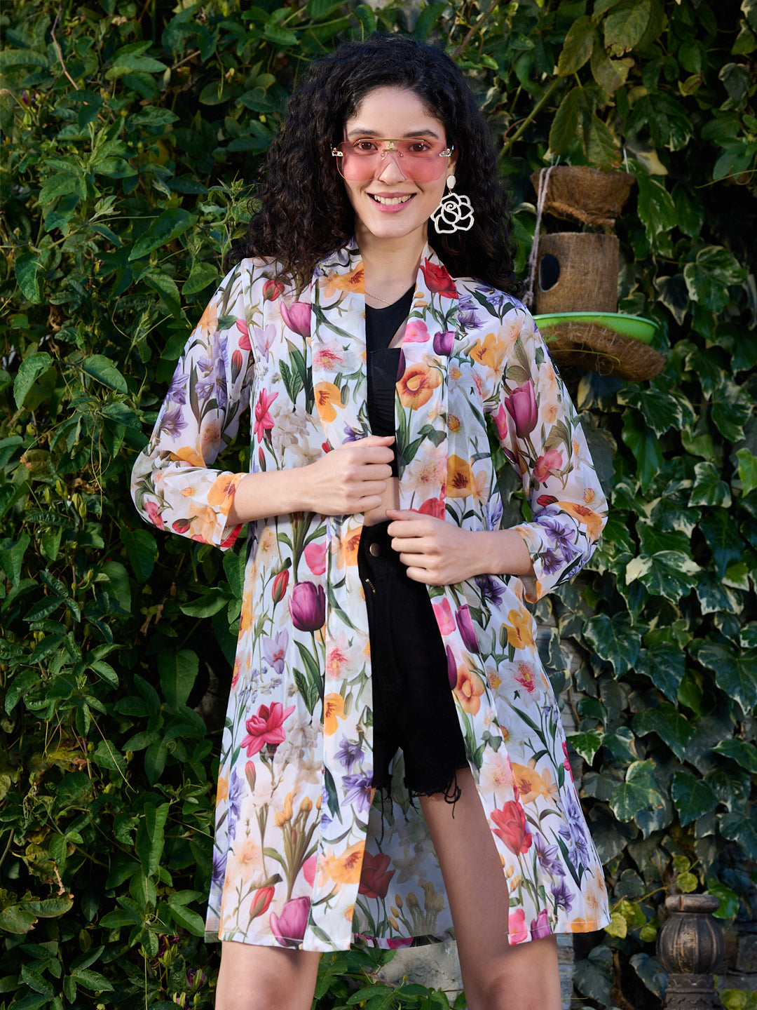 TANDUL Women Multicolor Floral Printed Shrug