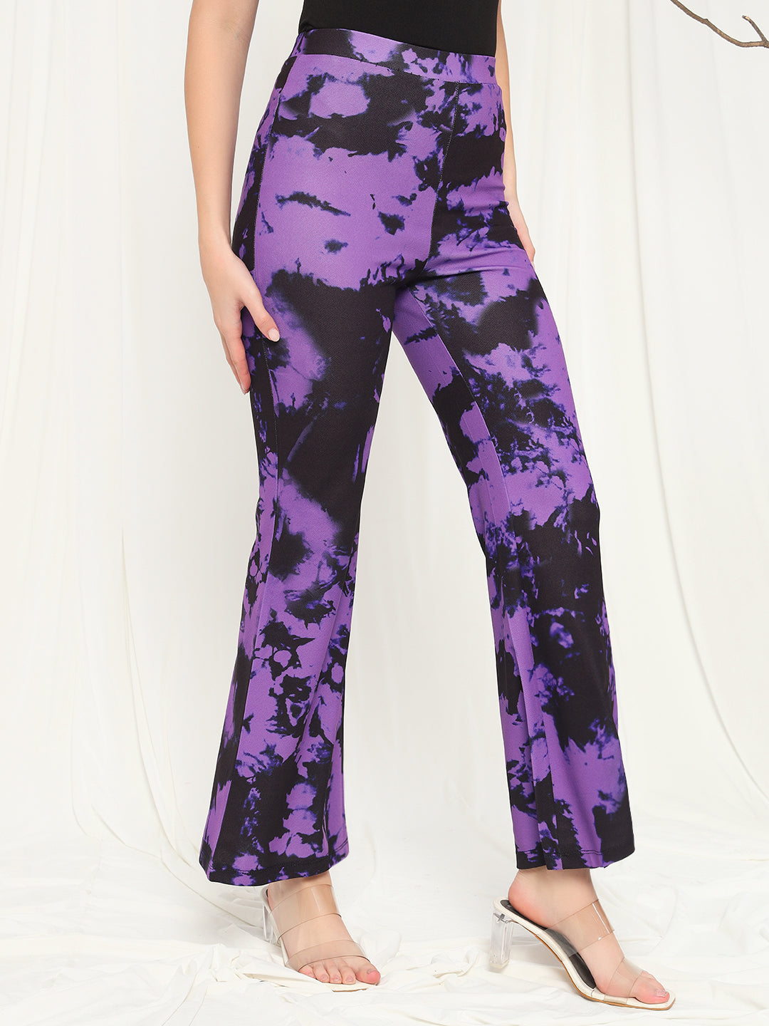 TANDUL  Women Regular Fit Purple Lycra Blend Trousers