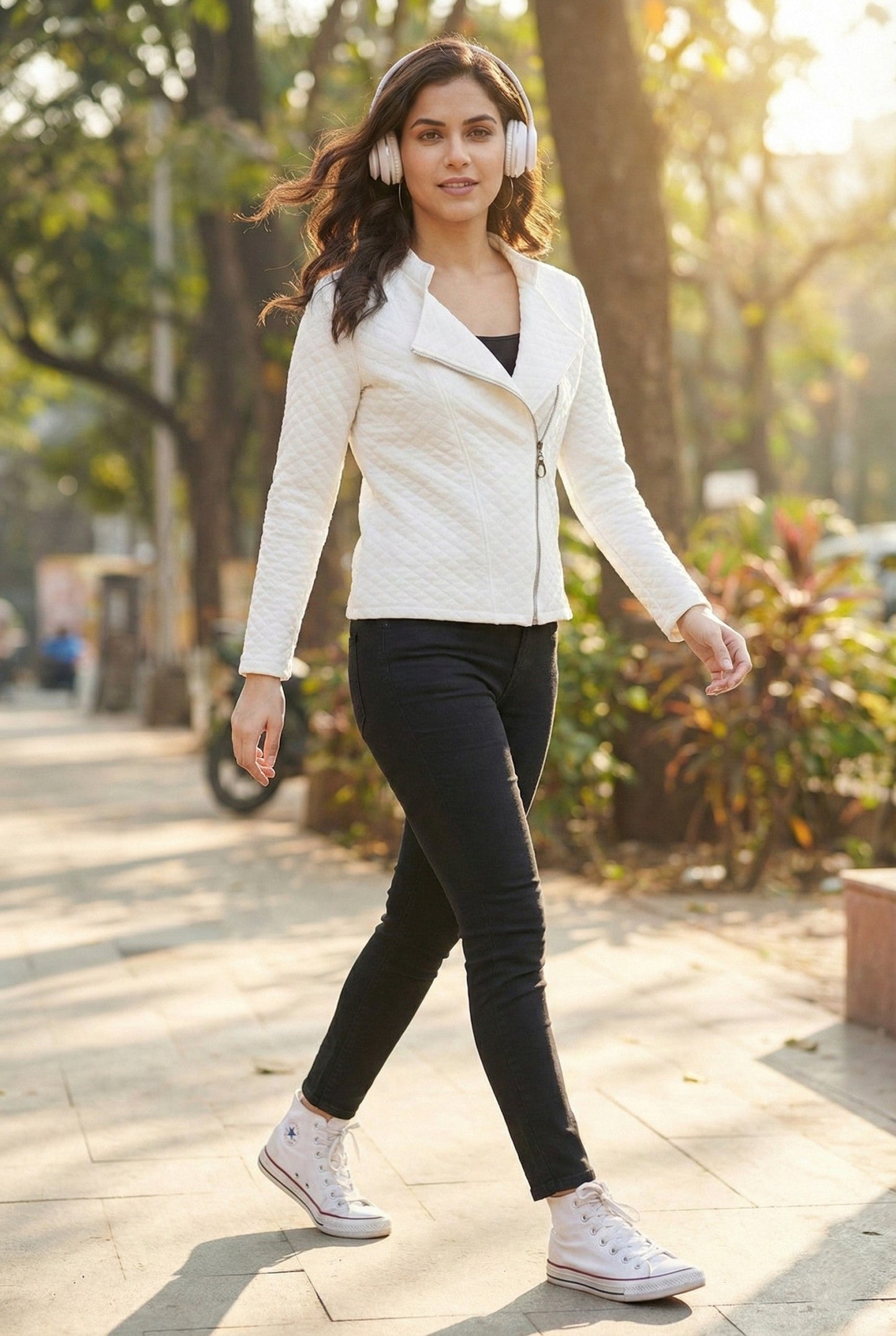 TANDUL Women White Quilted Jacket