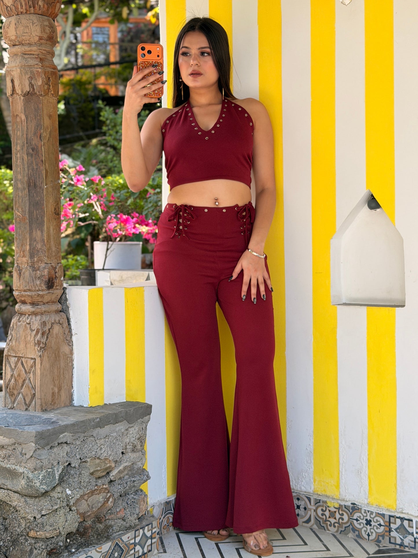 TANDUL Women Chic Maroon Co-ord Set