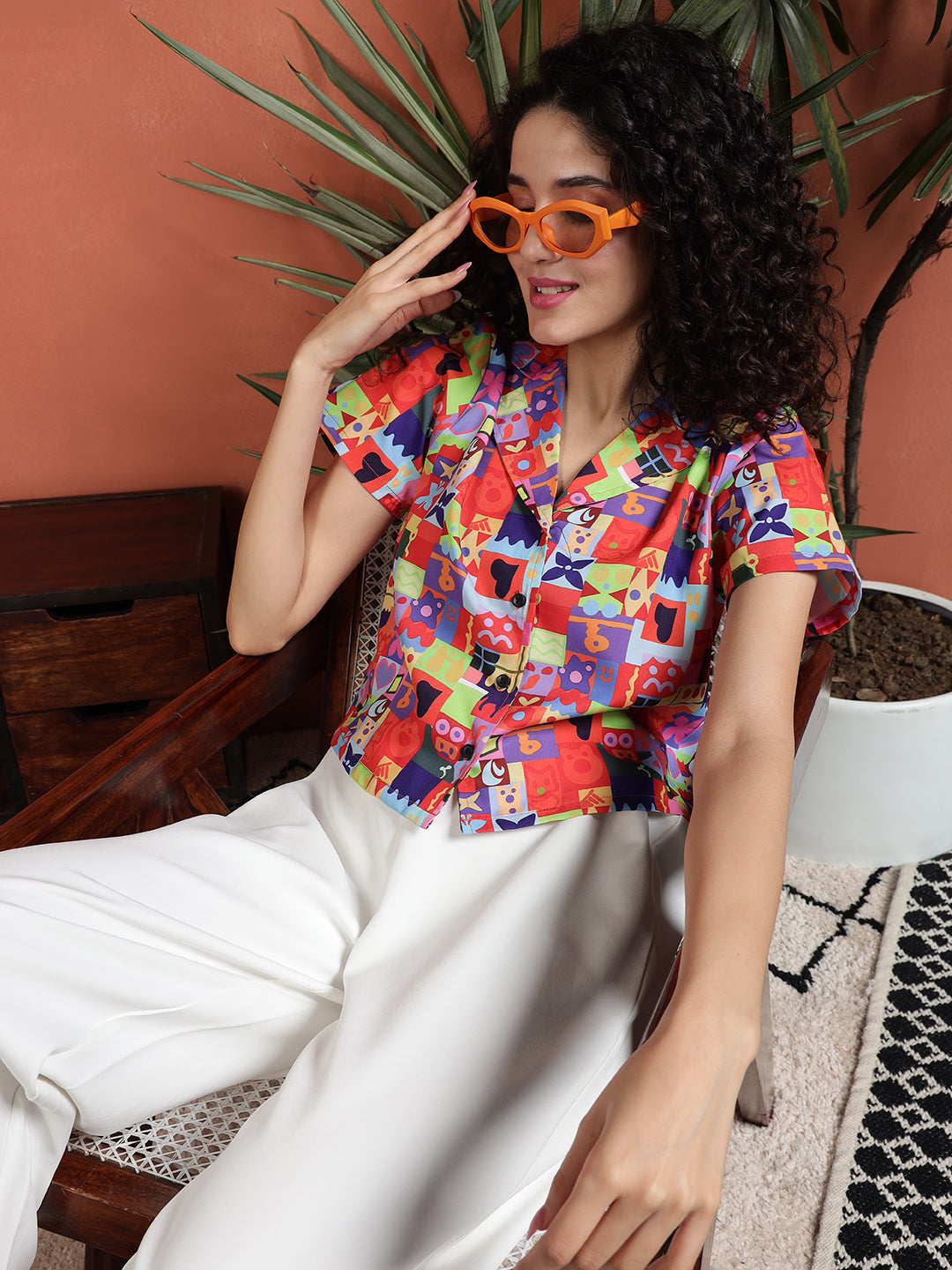 TANDUL Women Regular Fit Printed  Collared Casual Shirt