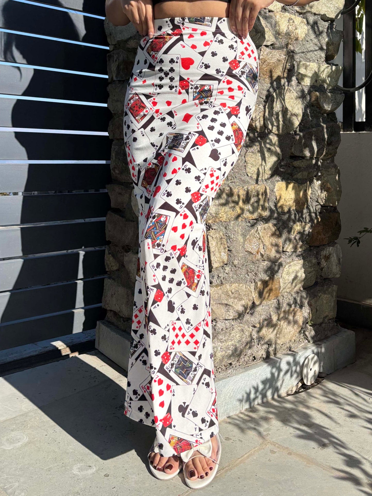 TANDUL Women Unique Playing Cards Skirt