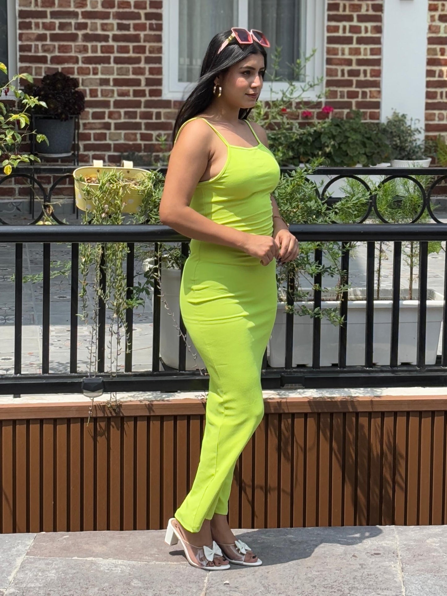 TANDUL Women Solid Neon Green Dress