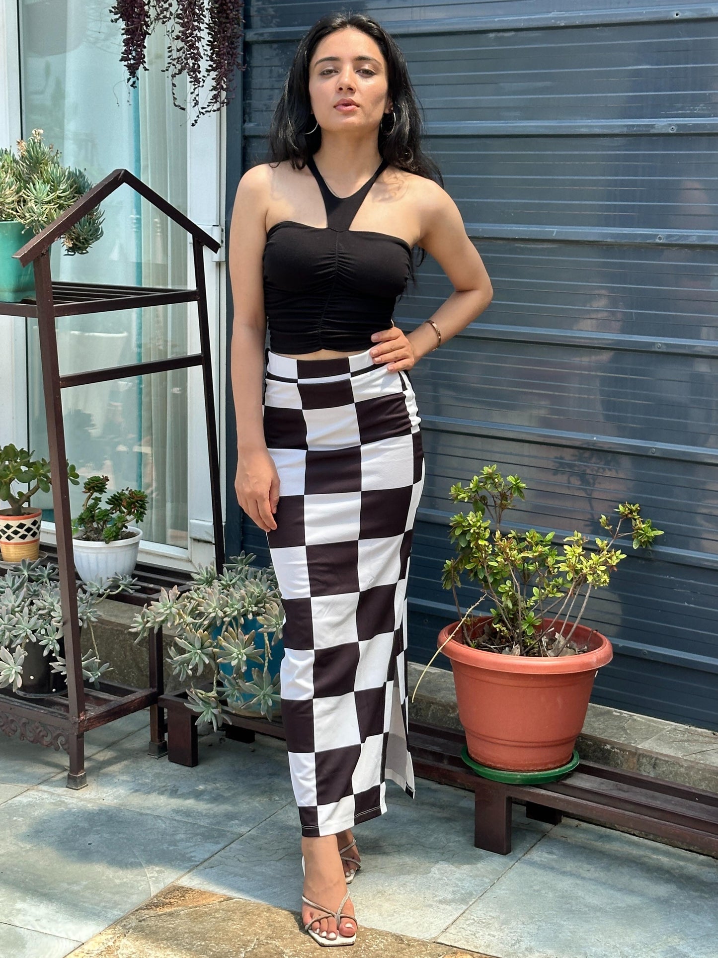 TANDUL Women Argyle Pencil Multicolor Skirt