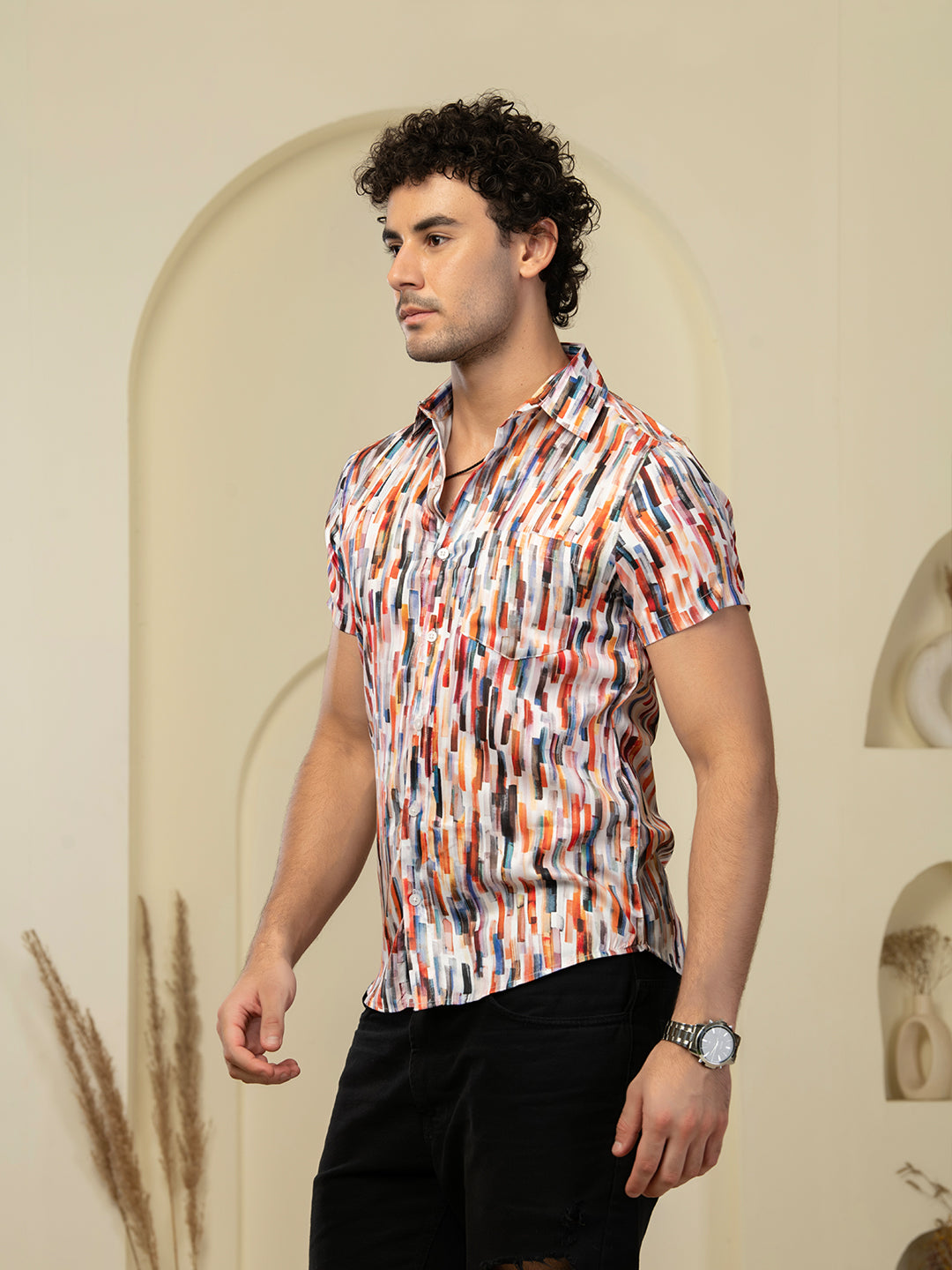 TANDUL Men Printed Casual Multicolor Shirt