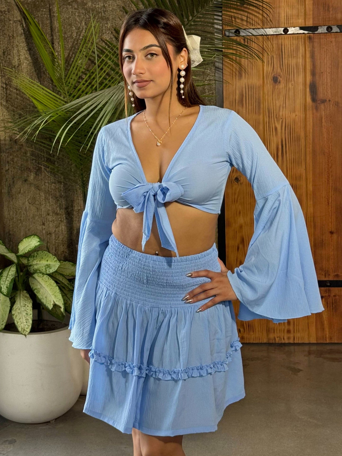 TANDUL Women Stunning Light Blue Co-ord Set