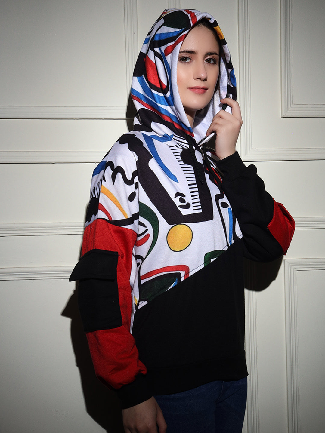 TANDUL  Women Full Sleeve Printed Hooded Sweatshirt