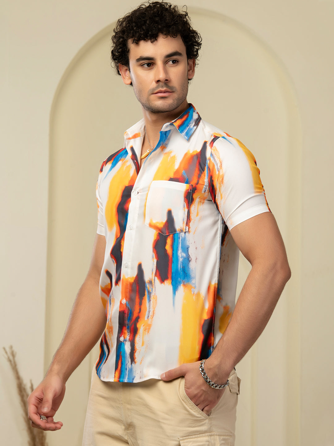 TANDUL Men Printed Casual Multicolor Shirt