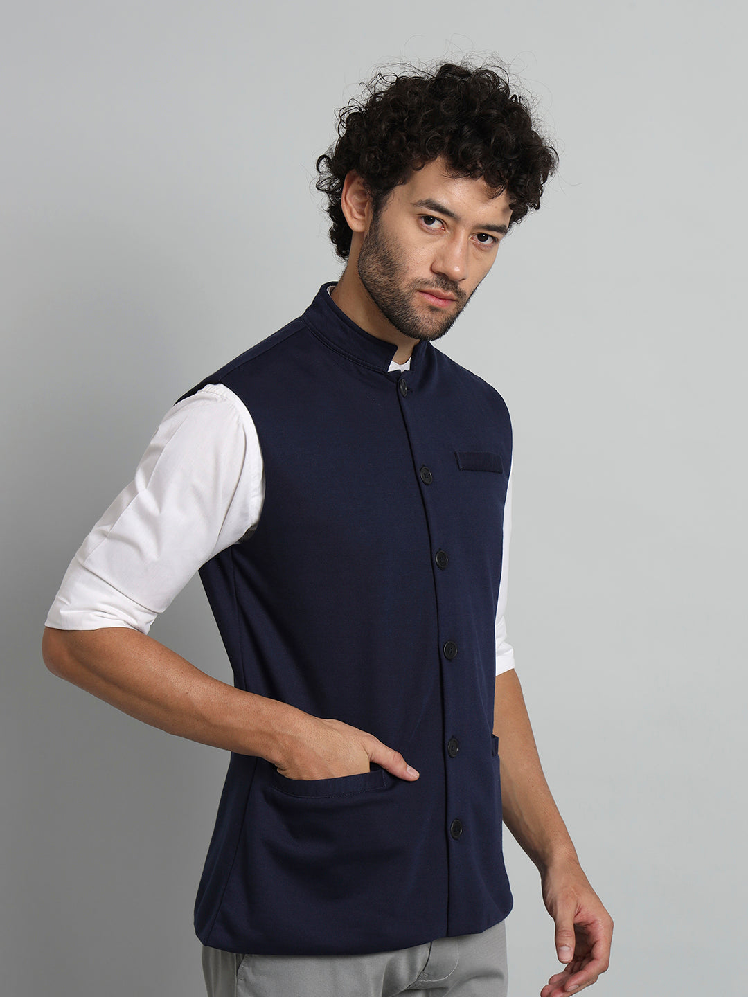 TANDUL  Men Solid Single Breasted Casual Blazer  (Dark Blue)