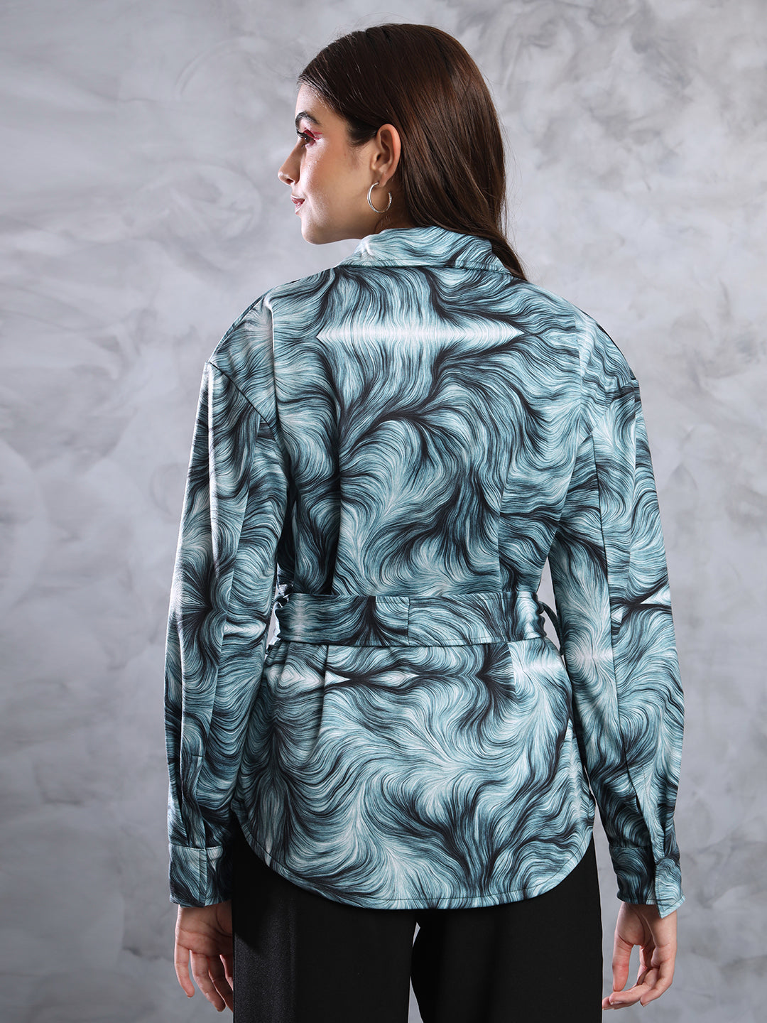 TANDUL  FLEECE BLEND Printed Coat For Women