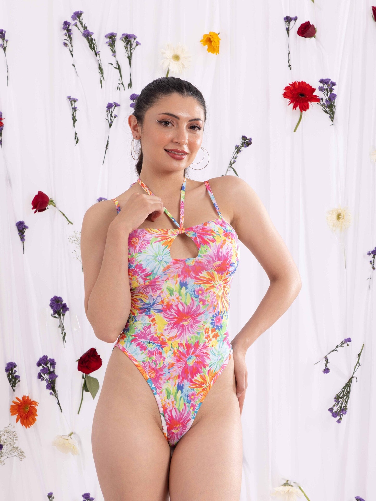 ELTIRE  Shapewear Set Floral Print Multicolor Lingerie Set
