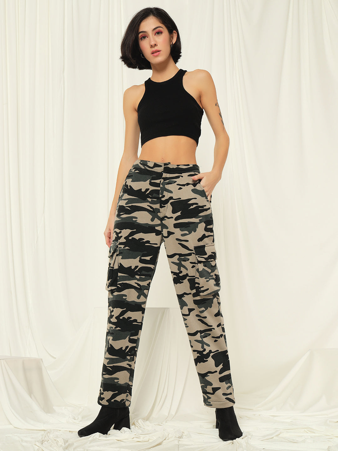 TANDUL  Women Regular Fit Khaki Lycra Blend Trousers