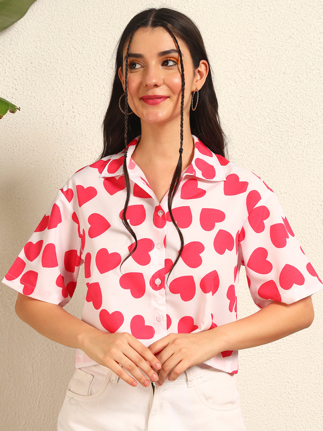 TANDUL Women Heart Printed Shirt