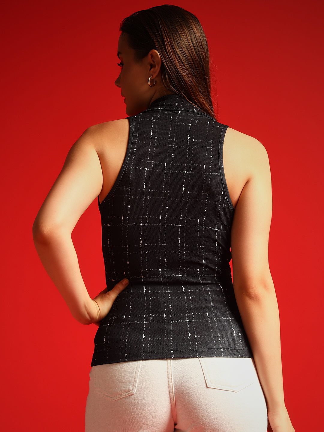 TANDUL  Geometric Print Women Waistcoat