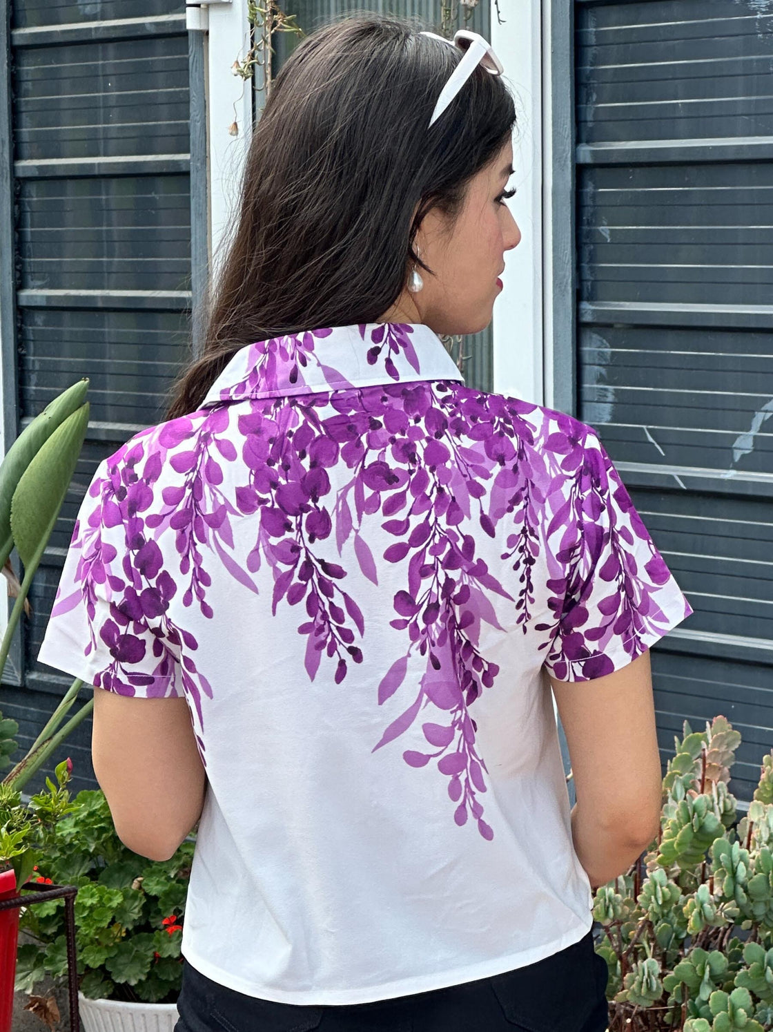 TANDUL Women Purple Leaf Printed Casual Shirt