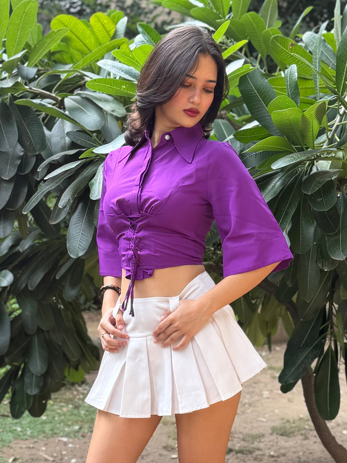 TANDUL Women Elegant Purple Stylish Shirt
