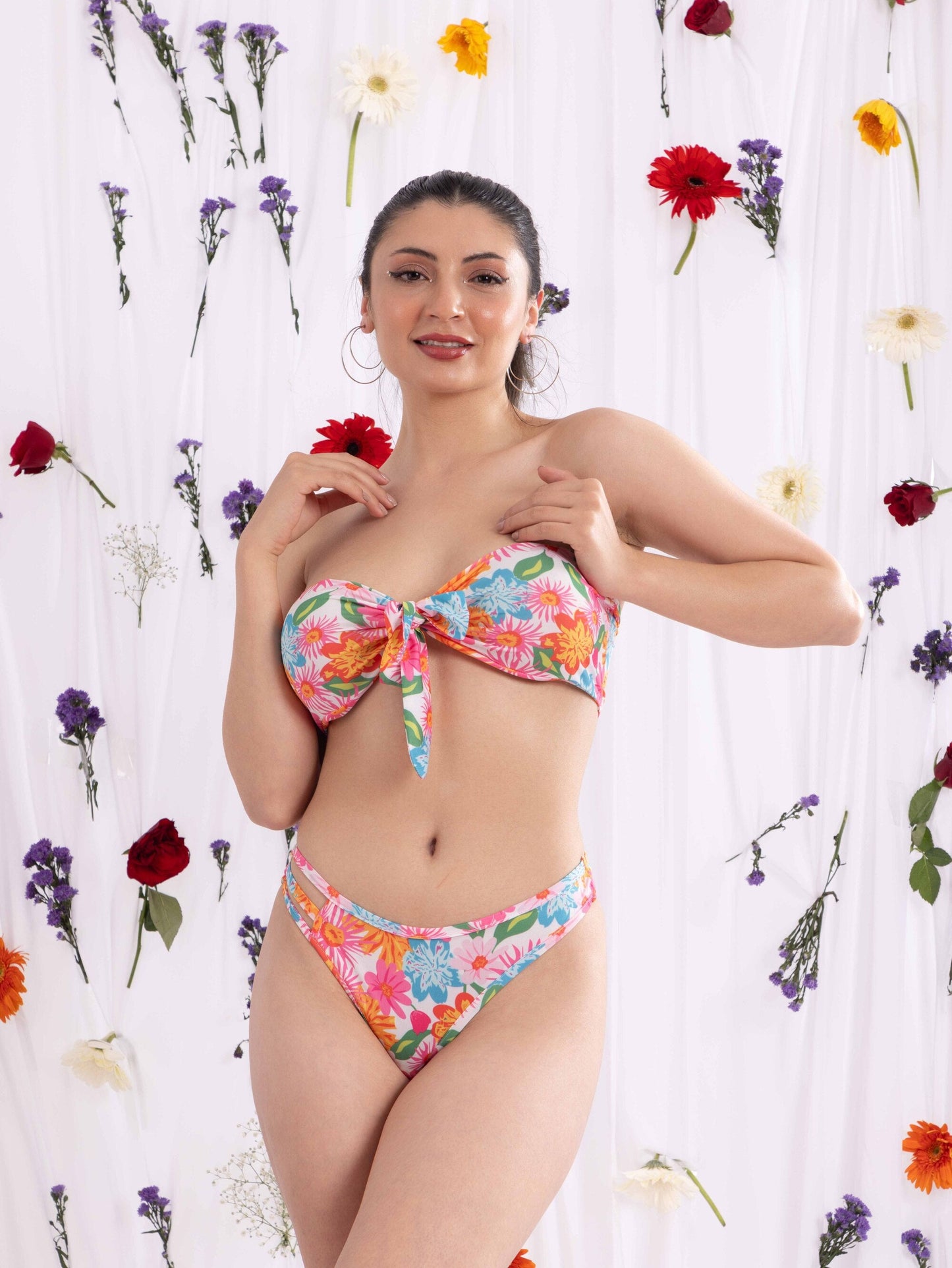 ELTIRE  Bra & Panty Set Floral Print Multicolor Lingerie Set