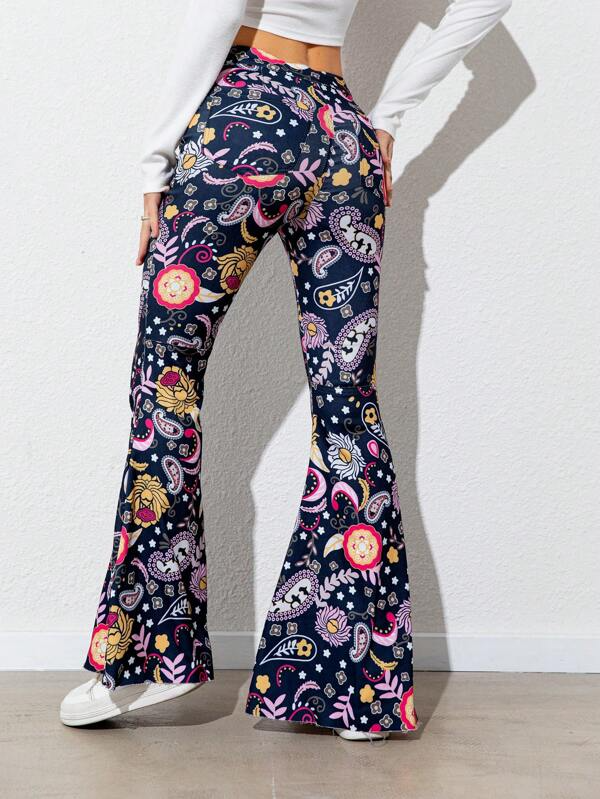 Women Regular Fit Multicolor Lycra Blend Trousers