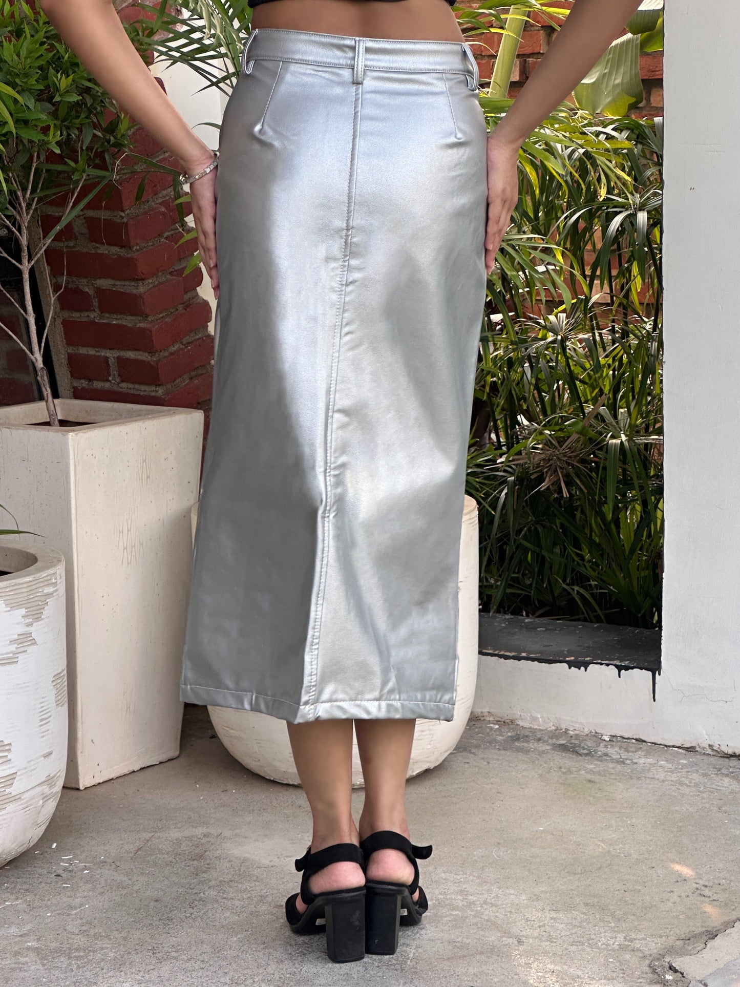 TANDUL Women Solid Tube Silver Skirt