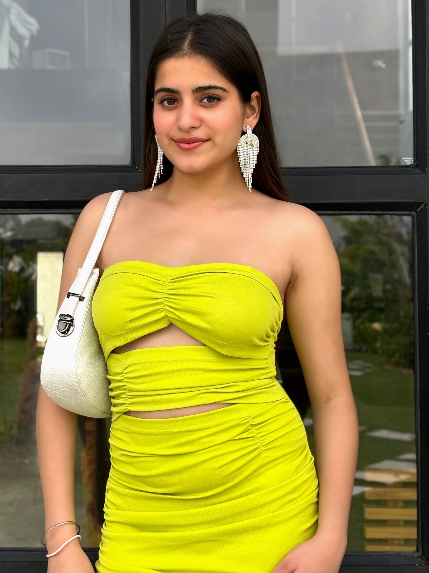 TANDUL Women Stunning Neon Green Dress