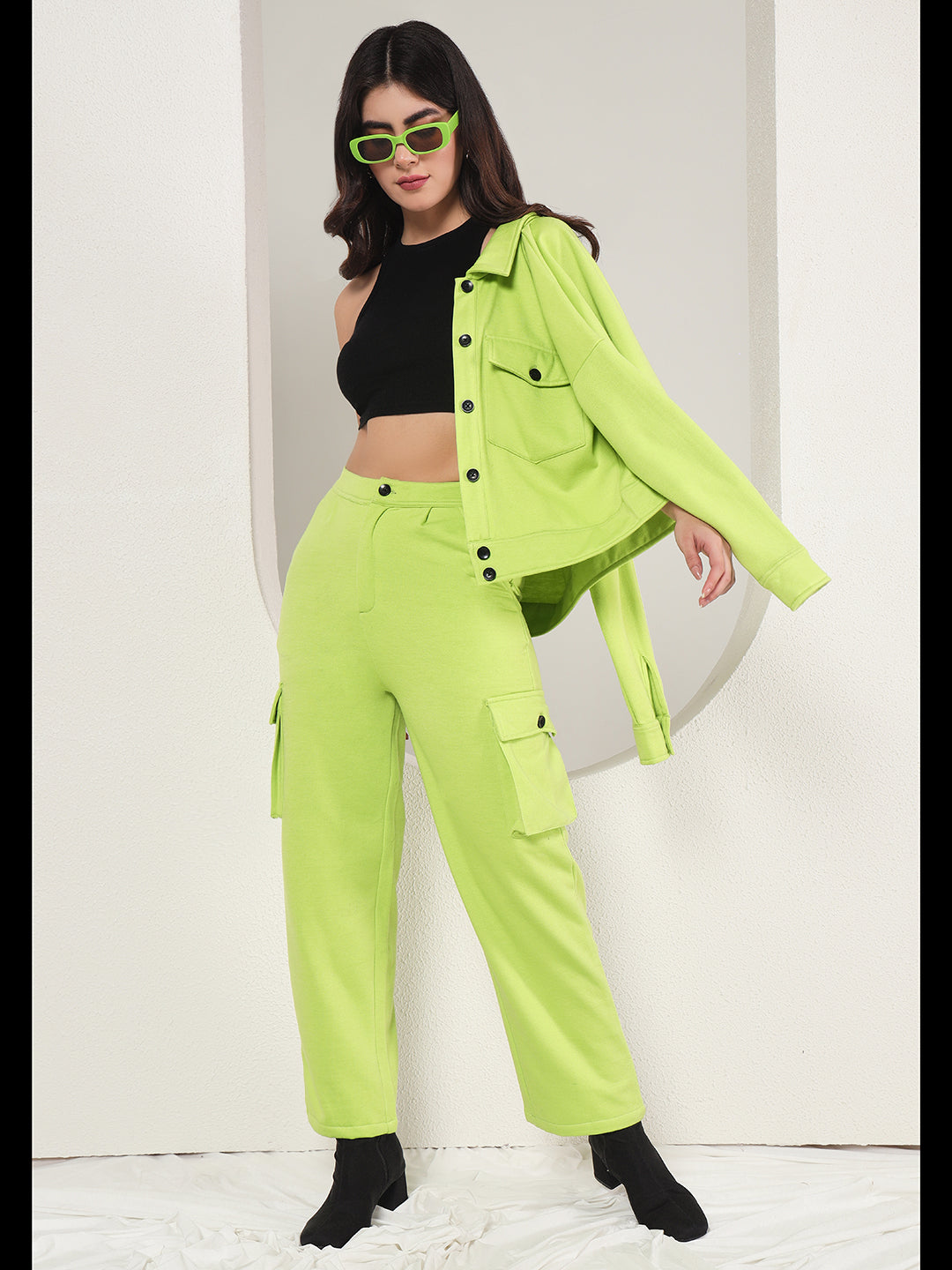 TANDUL  Women Regular Fit Green Lycra Blend Trousers