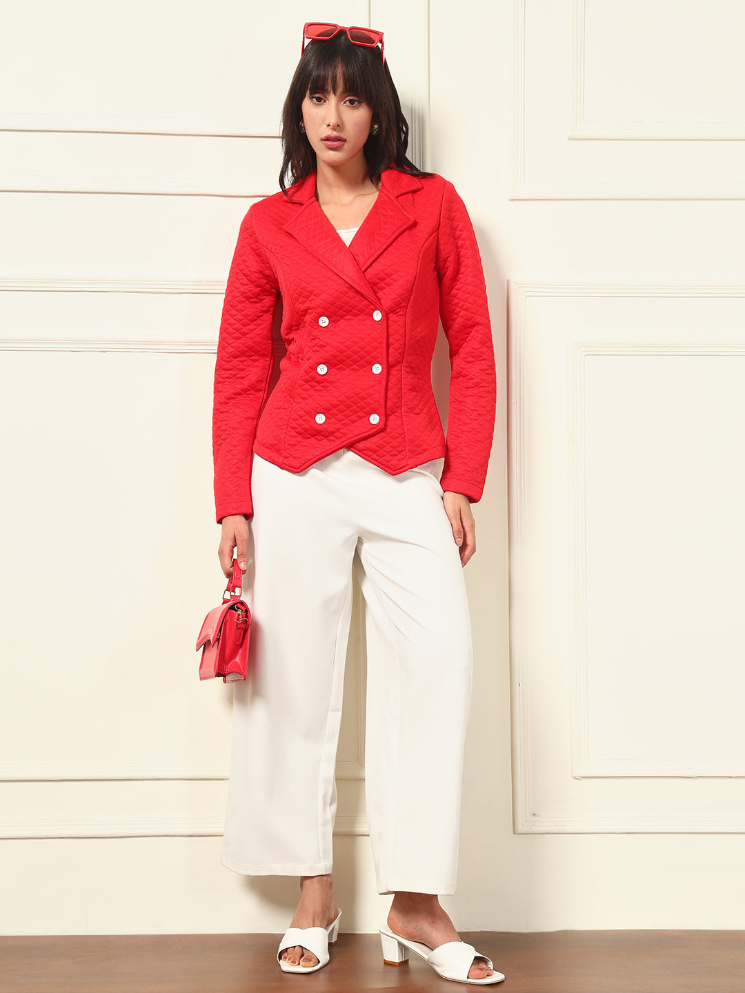 TANDUL Women Elegant Red Blazer