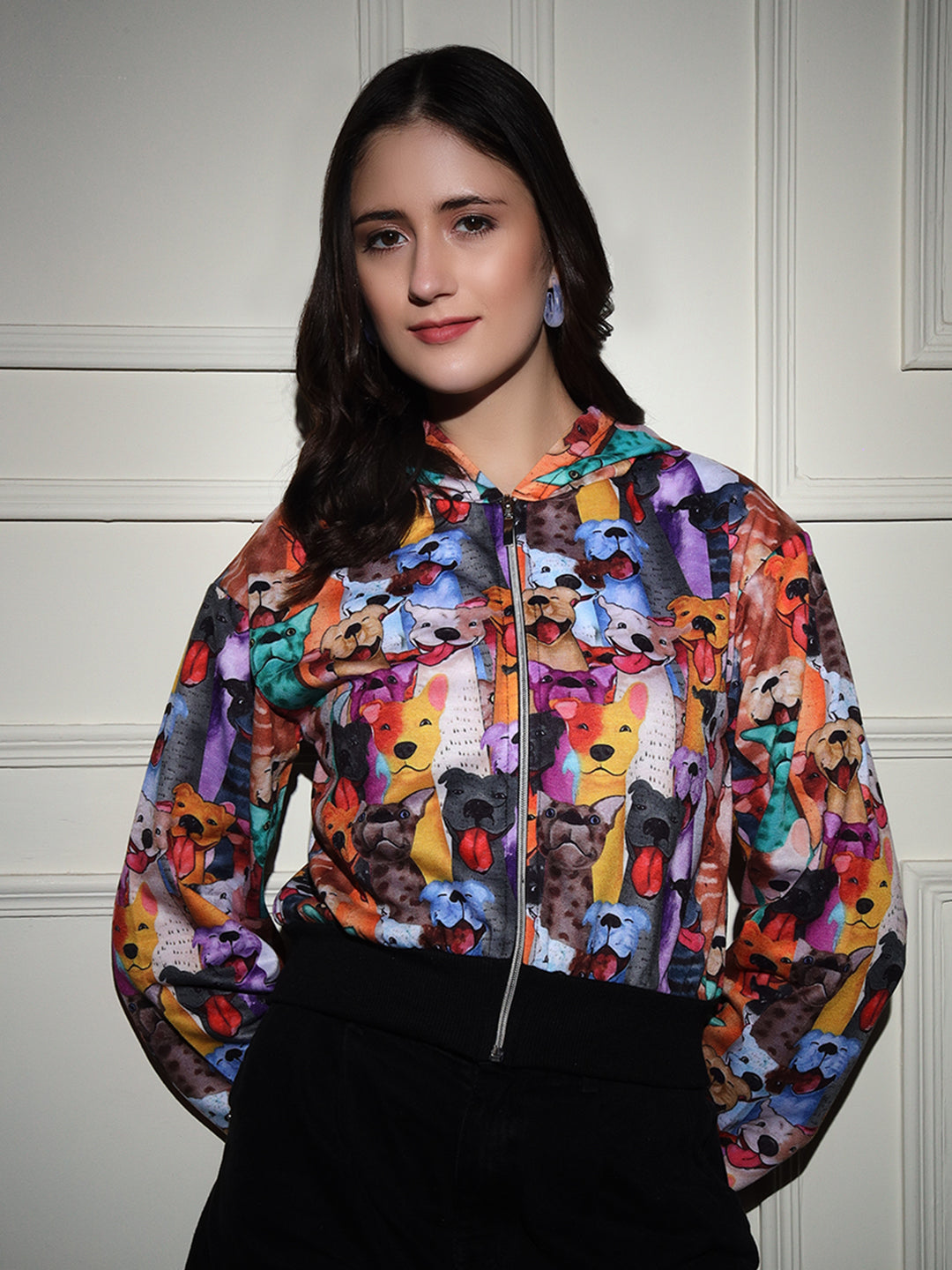 TANDUL  Women Animal Print Fleece Jacket