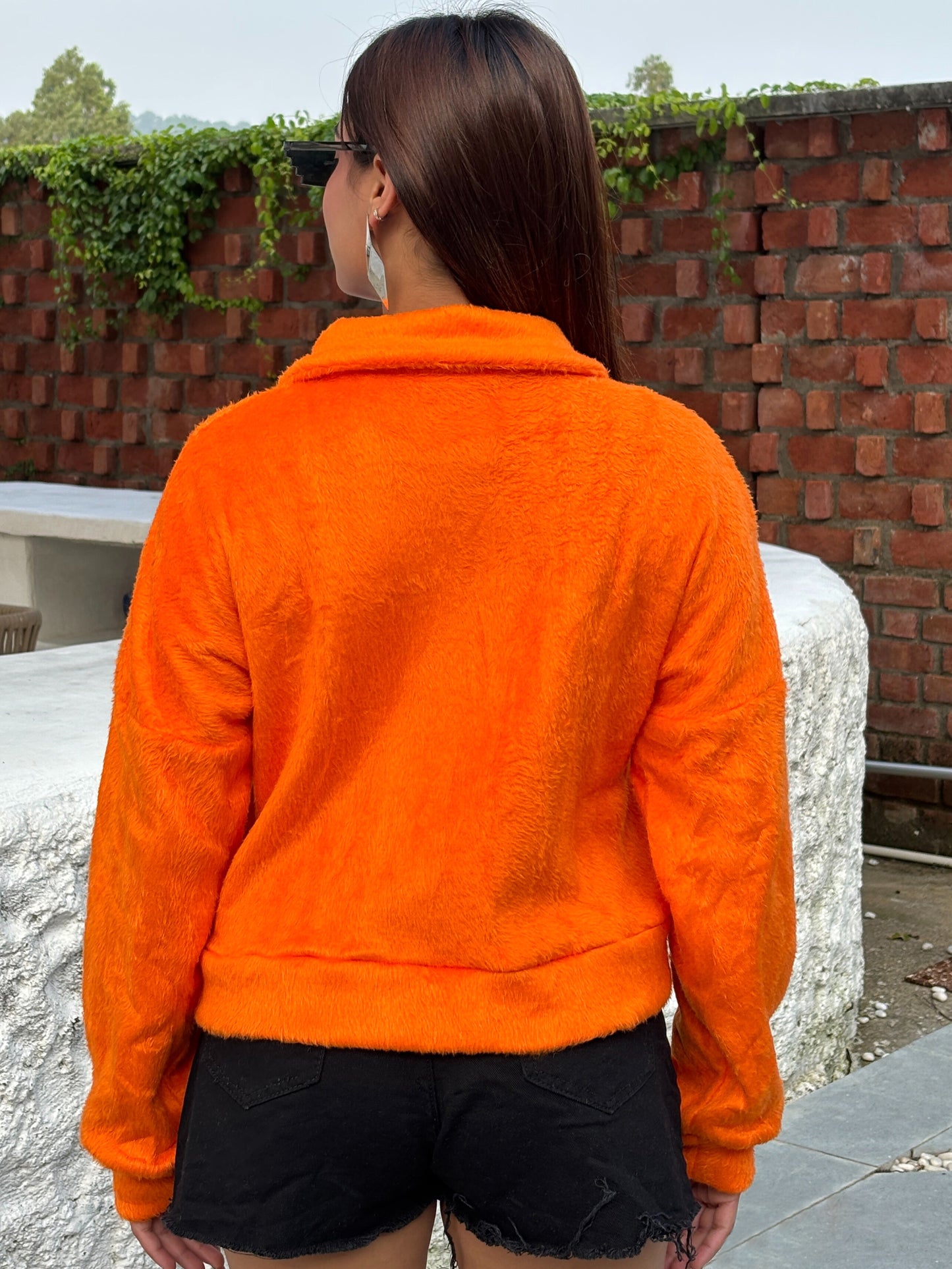TANDUL Women Orange Fur Jacket
