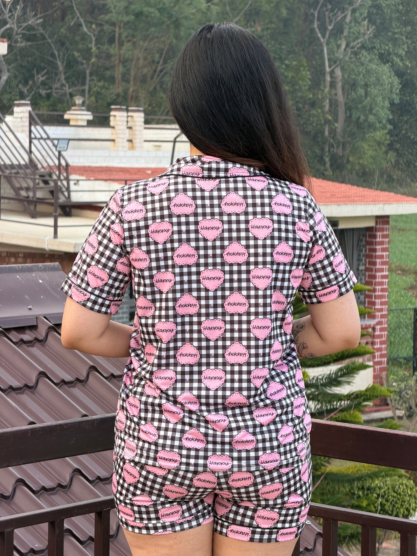 TANDUL Women Stylish Checkered Nightsuit