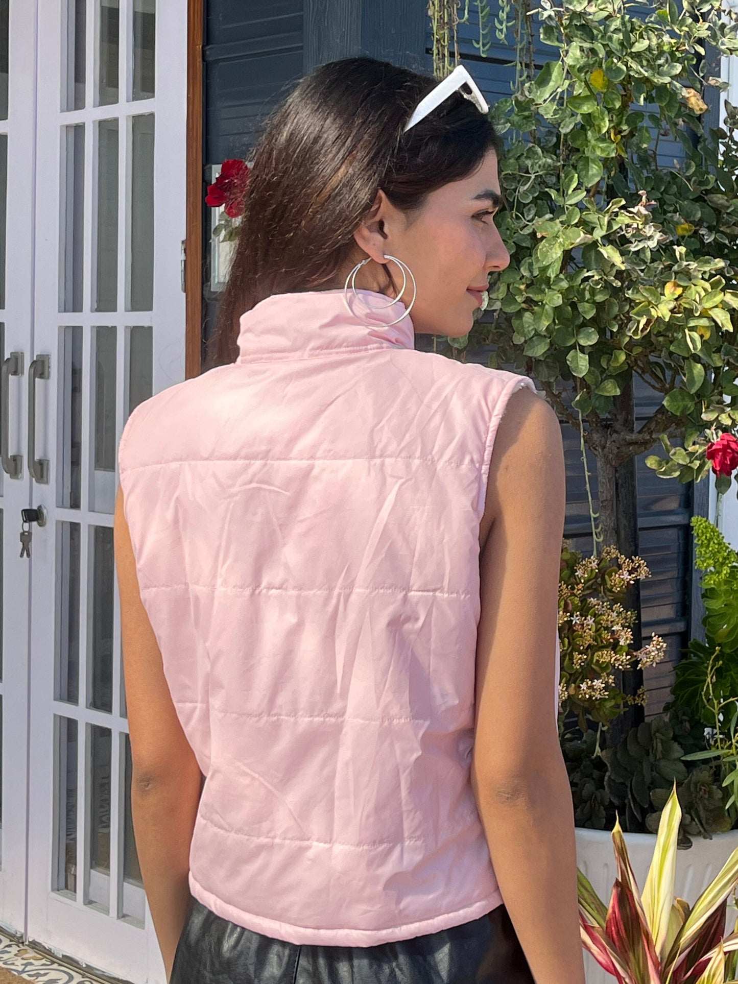 TANDUL Women Chic Pink Sleeveless Jacket