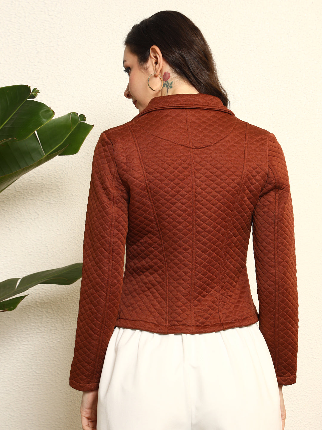 TANDUL Women Elegant Brown Blazer