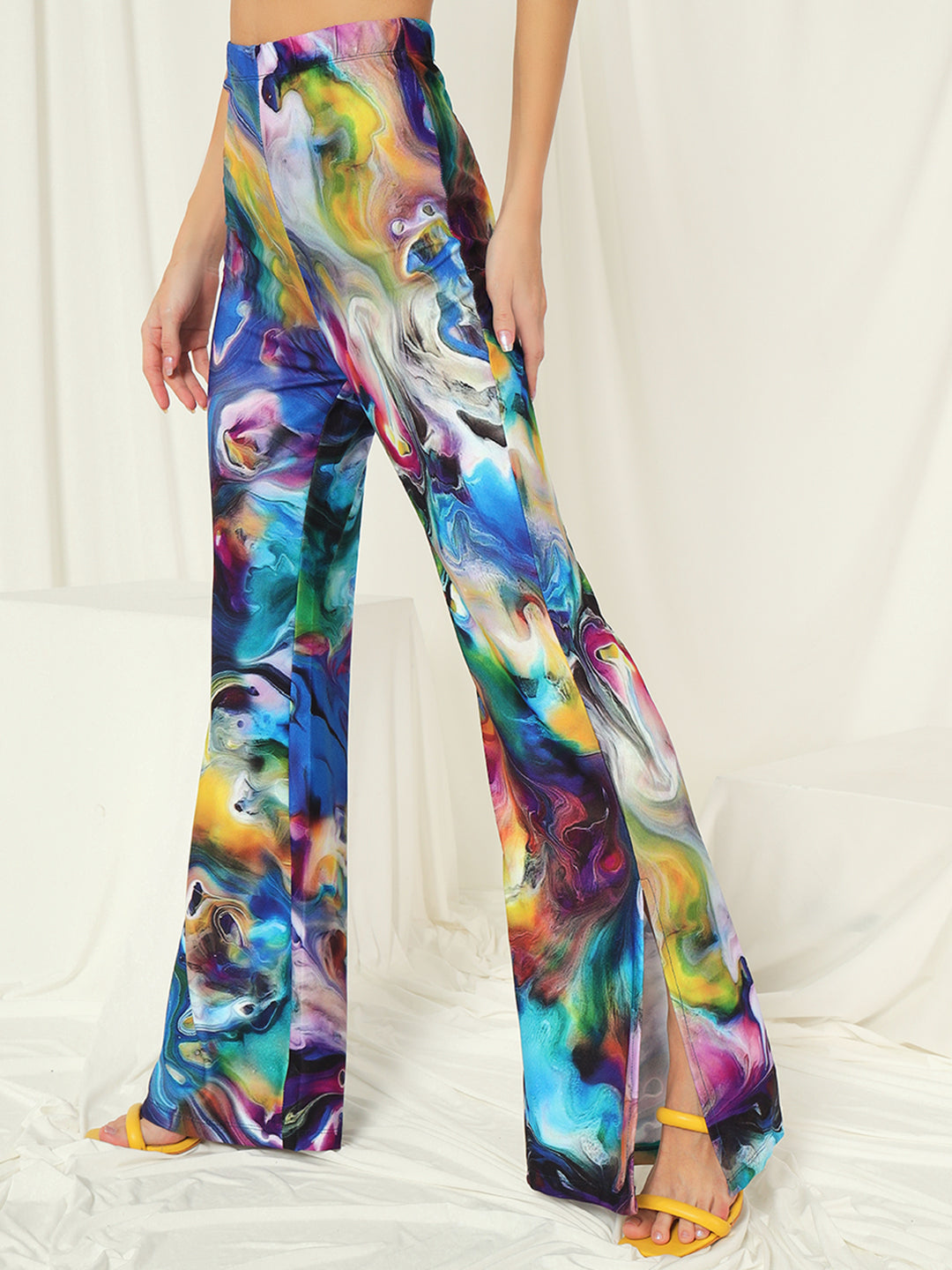 TANDUL  Women Regular Fit Multicolor Lycra Blend Trousers