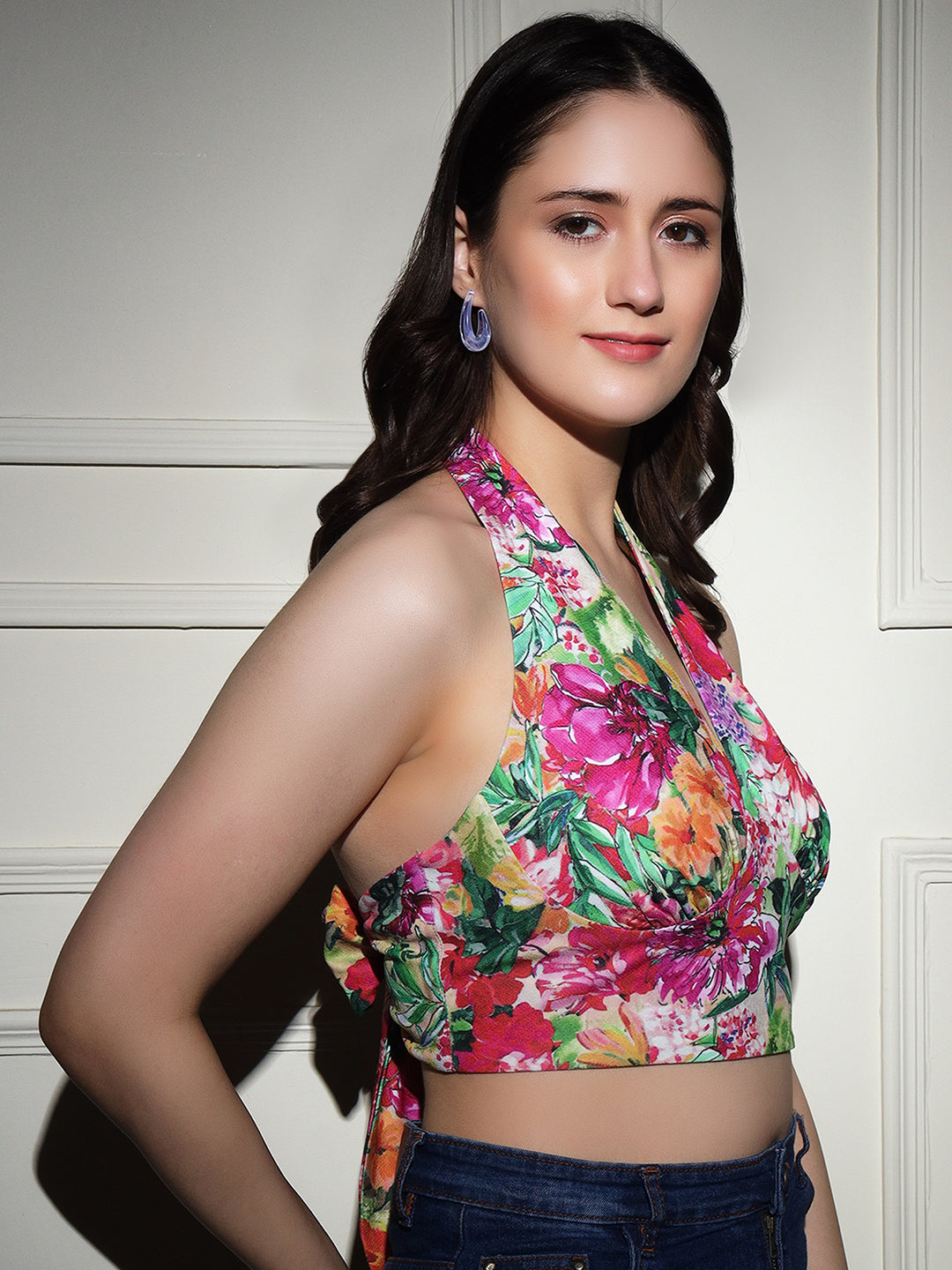 TANDUL  Casual Sleeveless Floral Print Women Multicolor Top