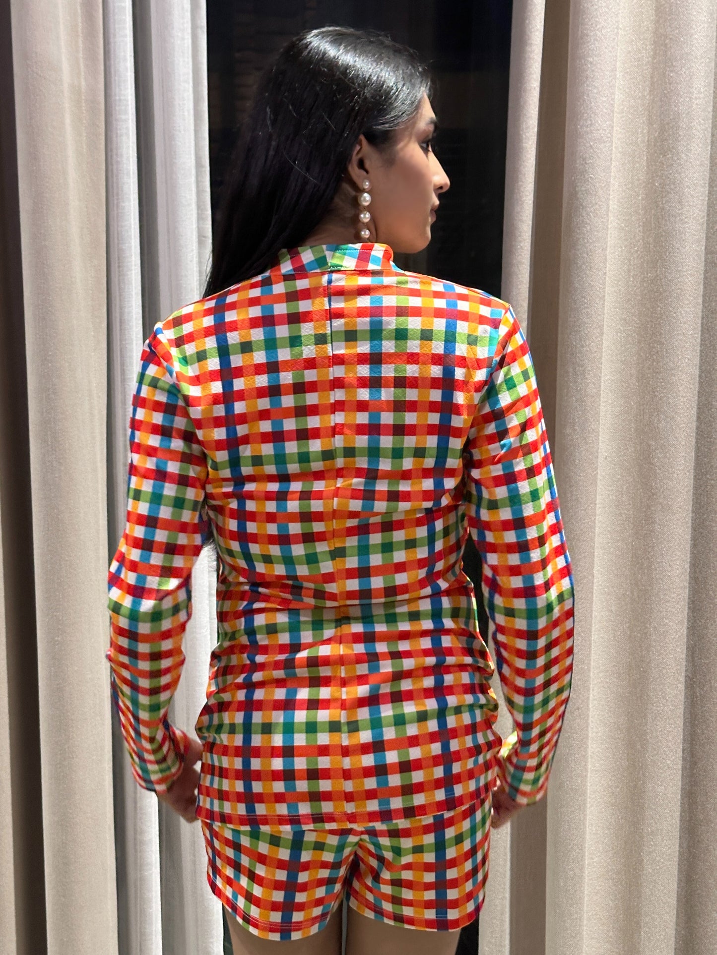 TANDUL Vibrant Multicolor Checkered Co-ord Set