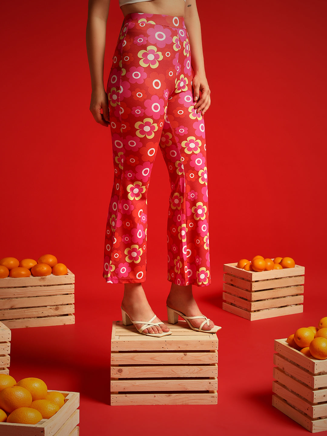 TANDUL  Women Regular Fit Red Lycra Blend Trousers