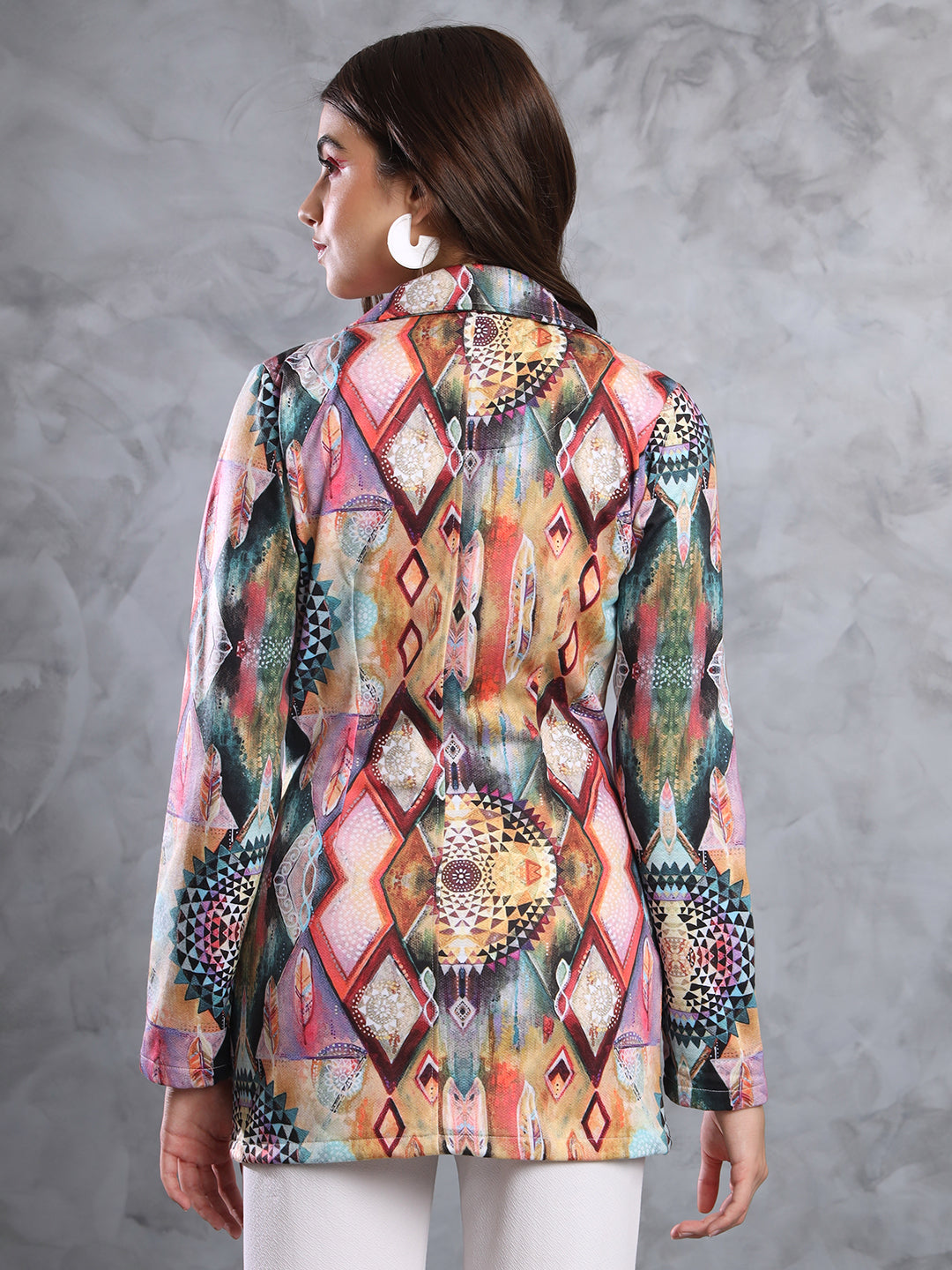 TANDUL  FLEECE BLEND Printed Coat For Women