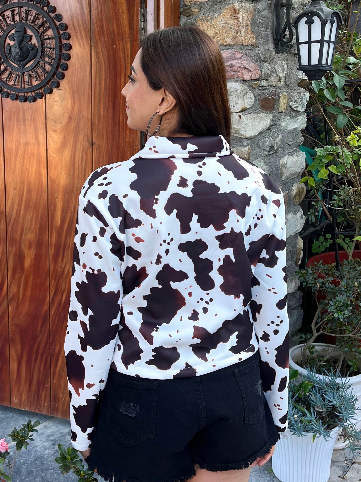 TANDUL Women's Cow Printed Jacket
