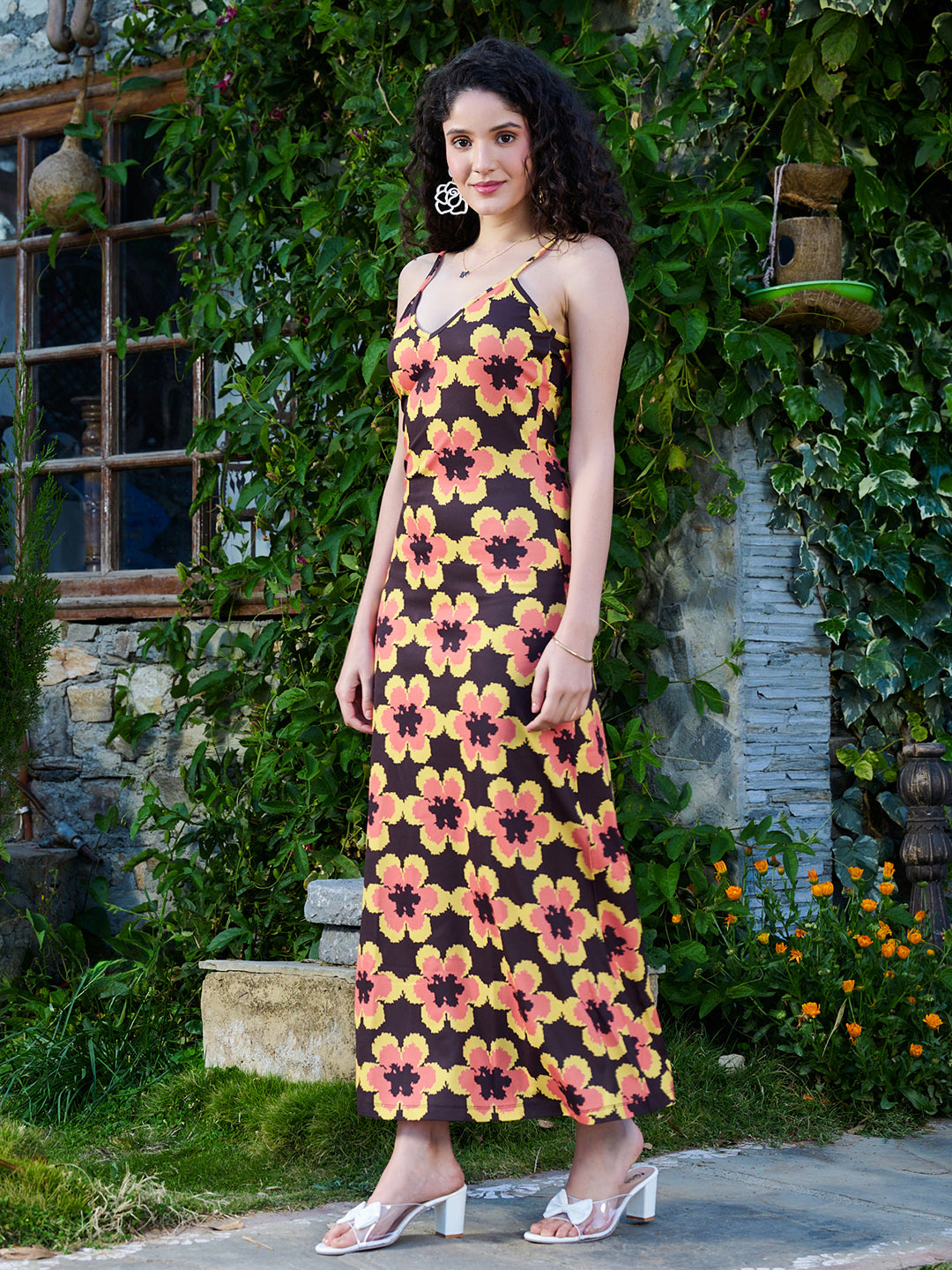 TANDUL Women's Vibrant Floral Printed Dress