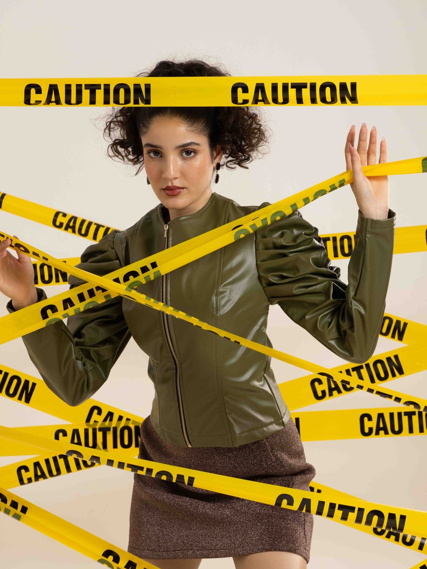 TANDUL Women Solid Olive Green Jacket