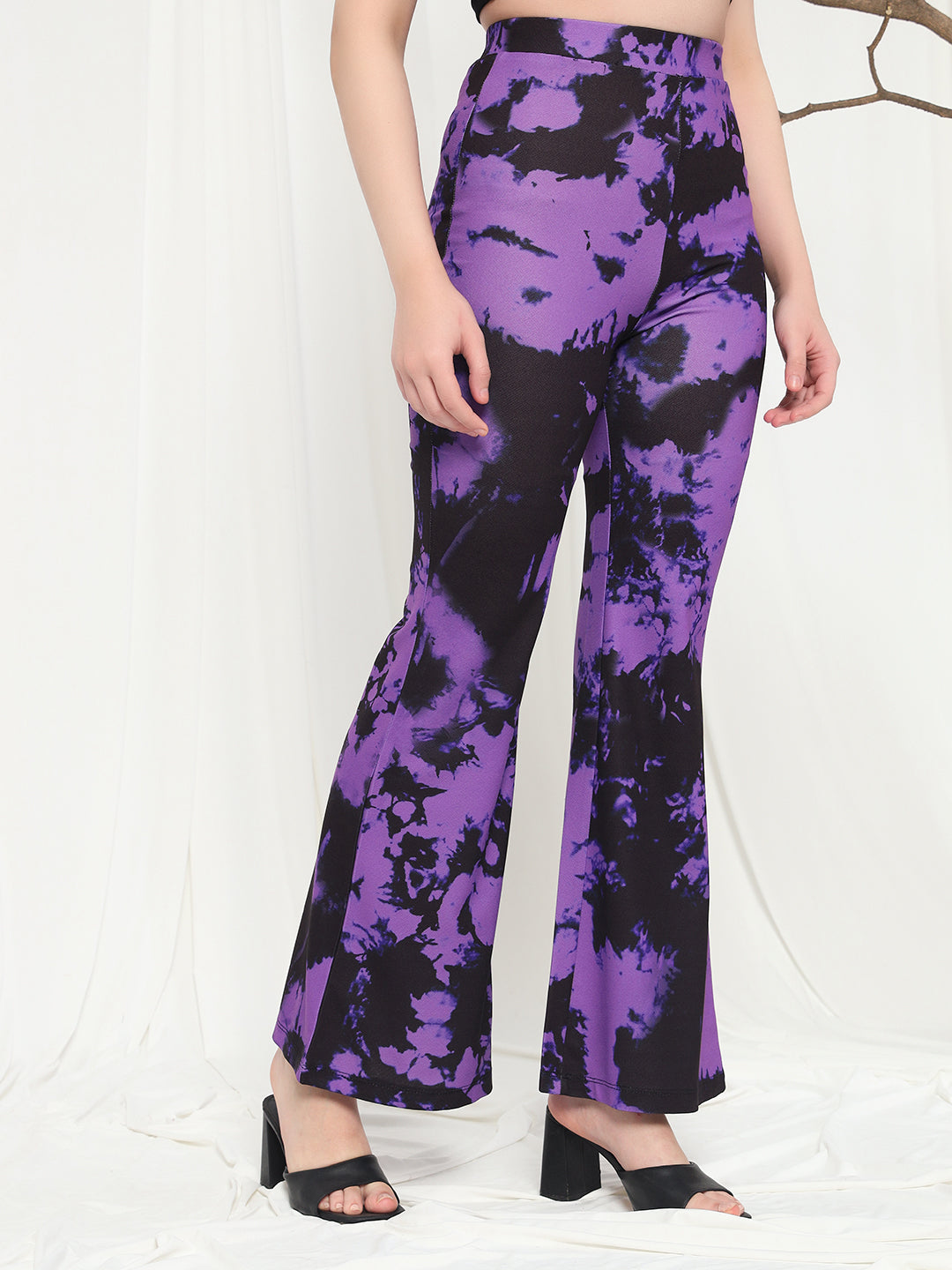 TANDUL  Women Regular Fit Purple Lycra Blend Trousers