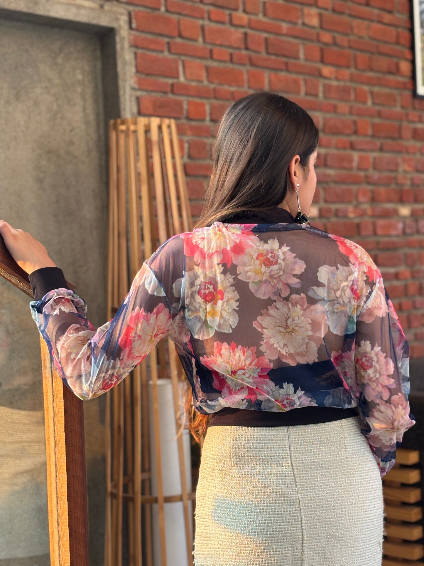 TANDUL Women Floral Printed Net Jacket