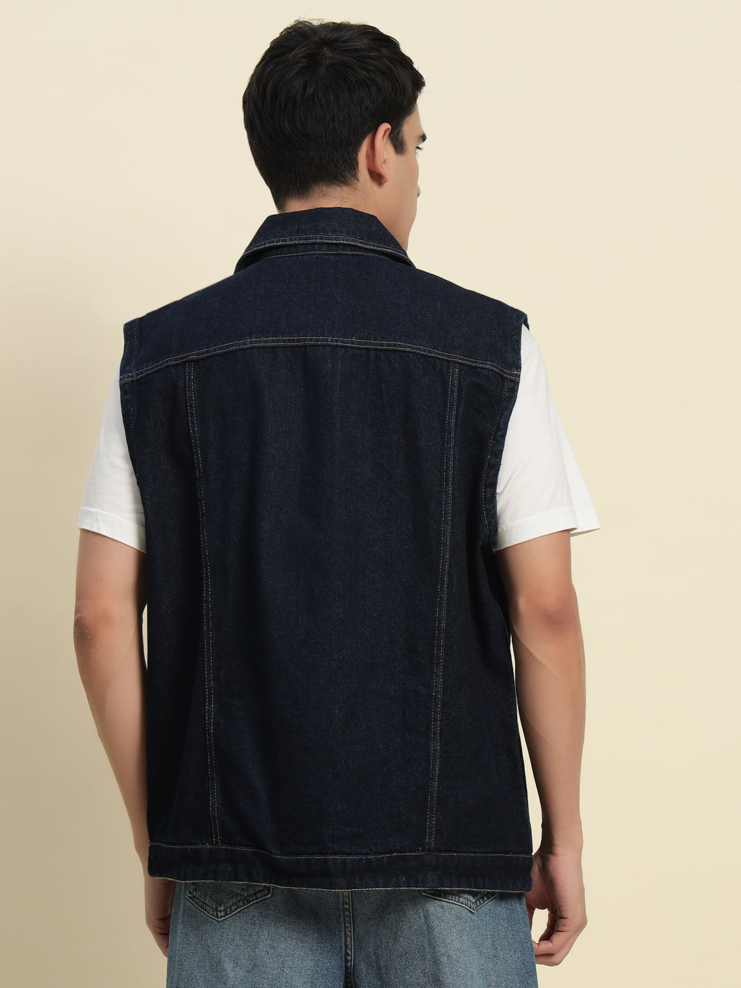TANDUL Mens's Denim Sleeveless Jacket