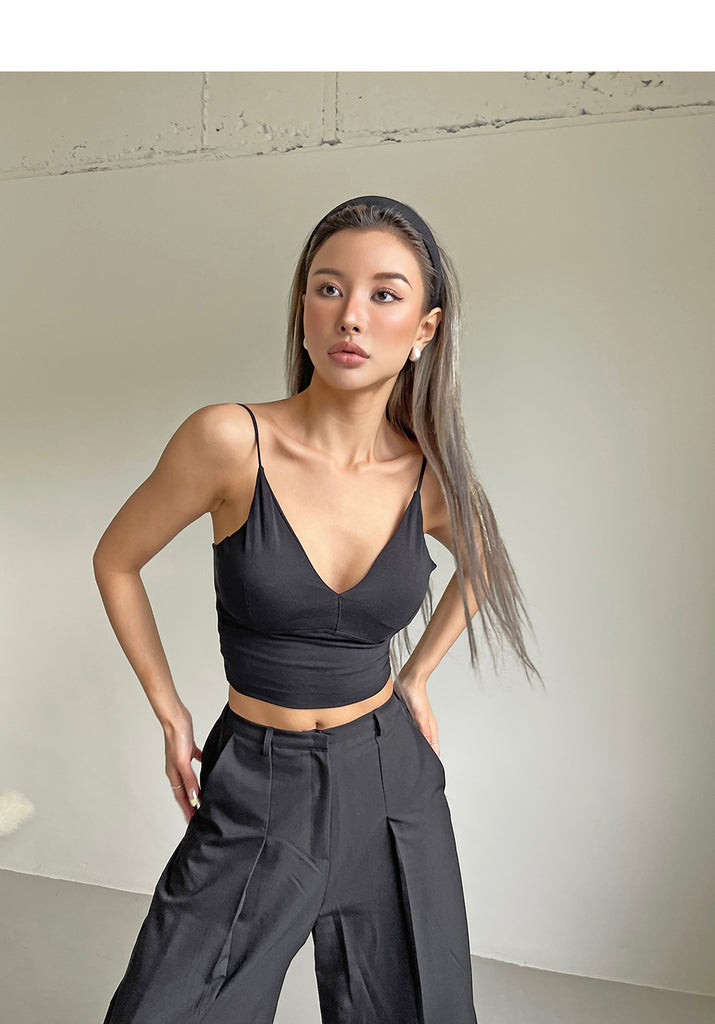 TANDUL Casual Sleeveless Solid Women Black Top