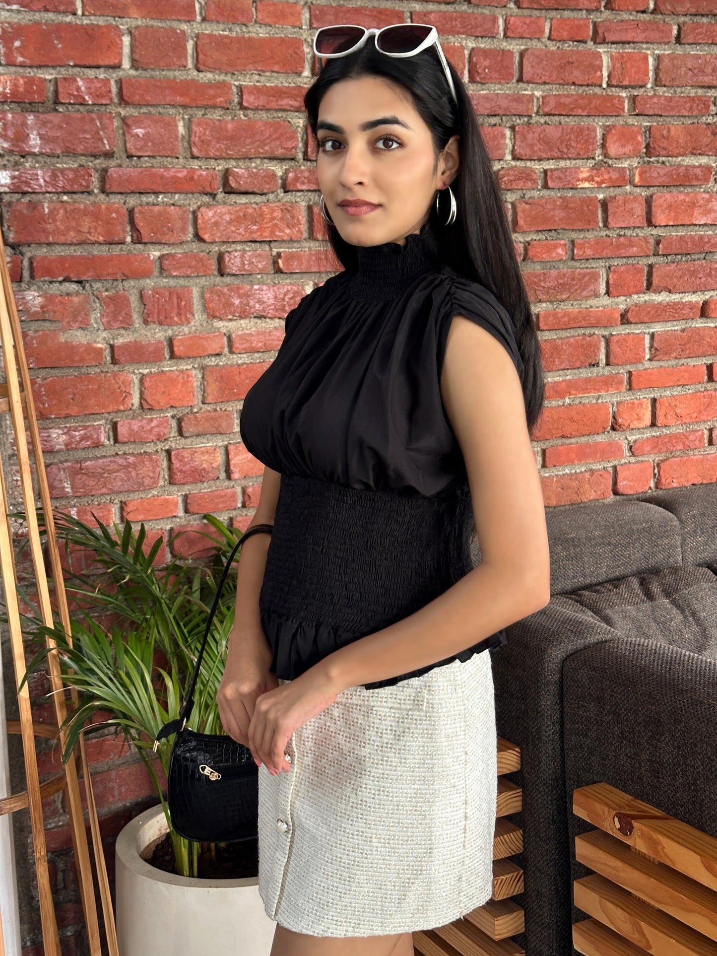 TANDUL Women Elegant Black Top