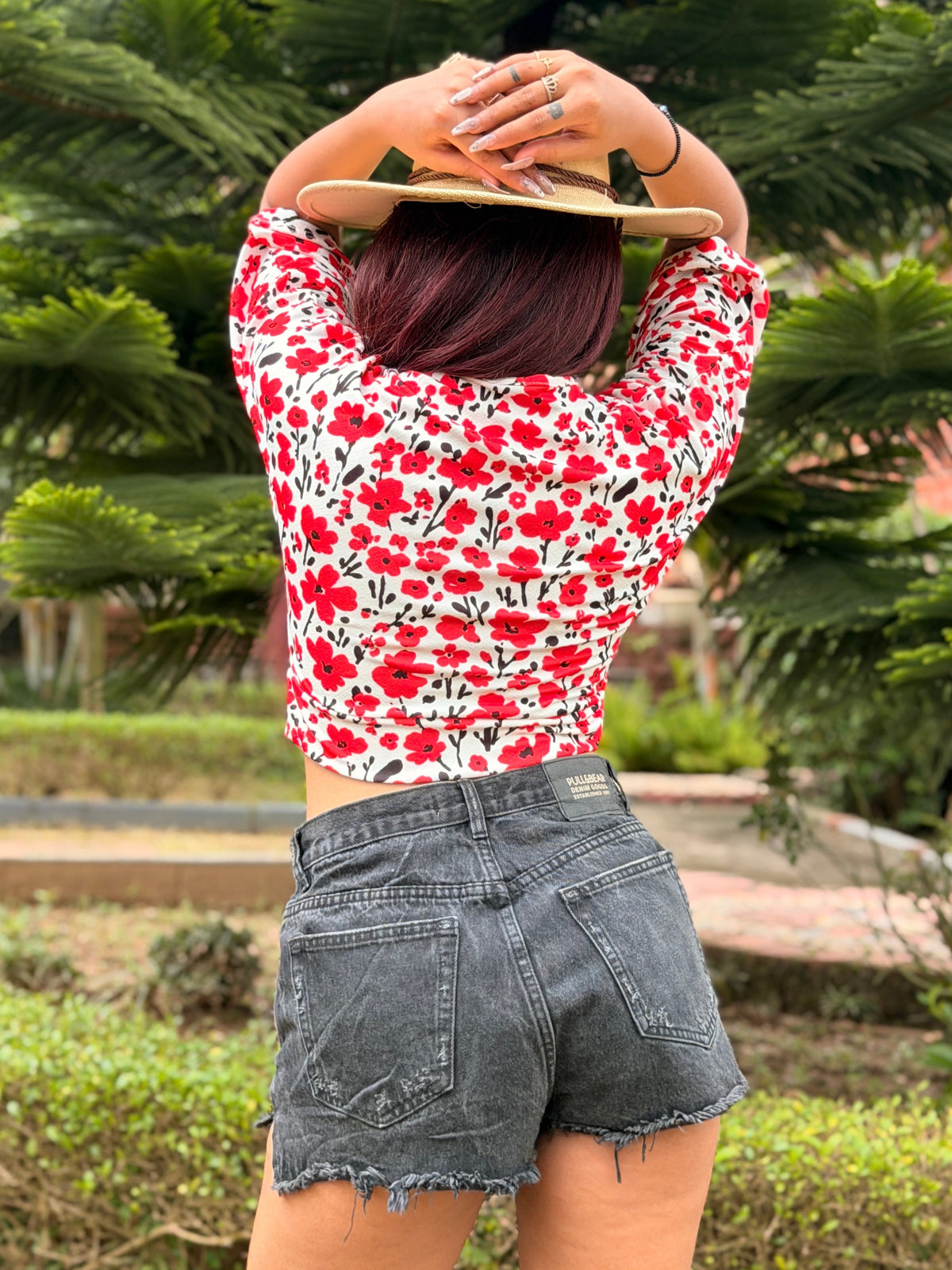 TANDUL Women Poppy Floral Surplice Crop Top