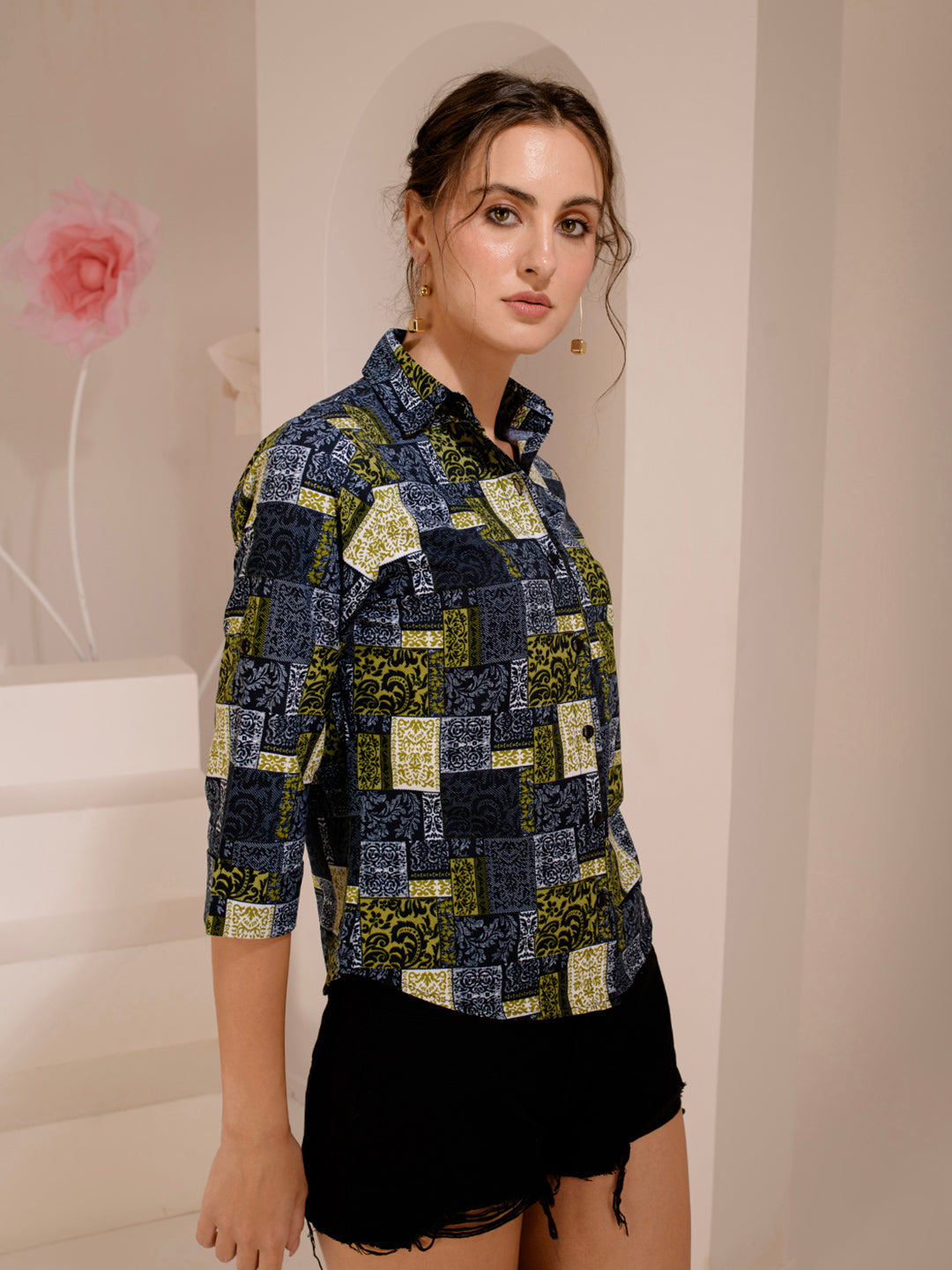 TANDUL  Women Regular Fit Printed Built-up Collar Casual Shirt