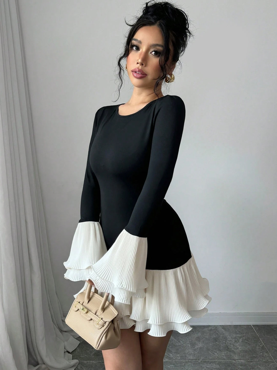 TANDUL  Women Fit and Flare Black Dress